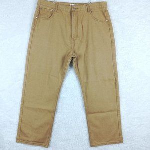 Member's Property‎ Mens Jeans Straight Leg Tan Denim Relaxed Fit High Rise 44x32